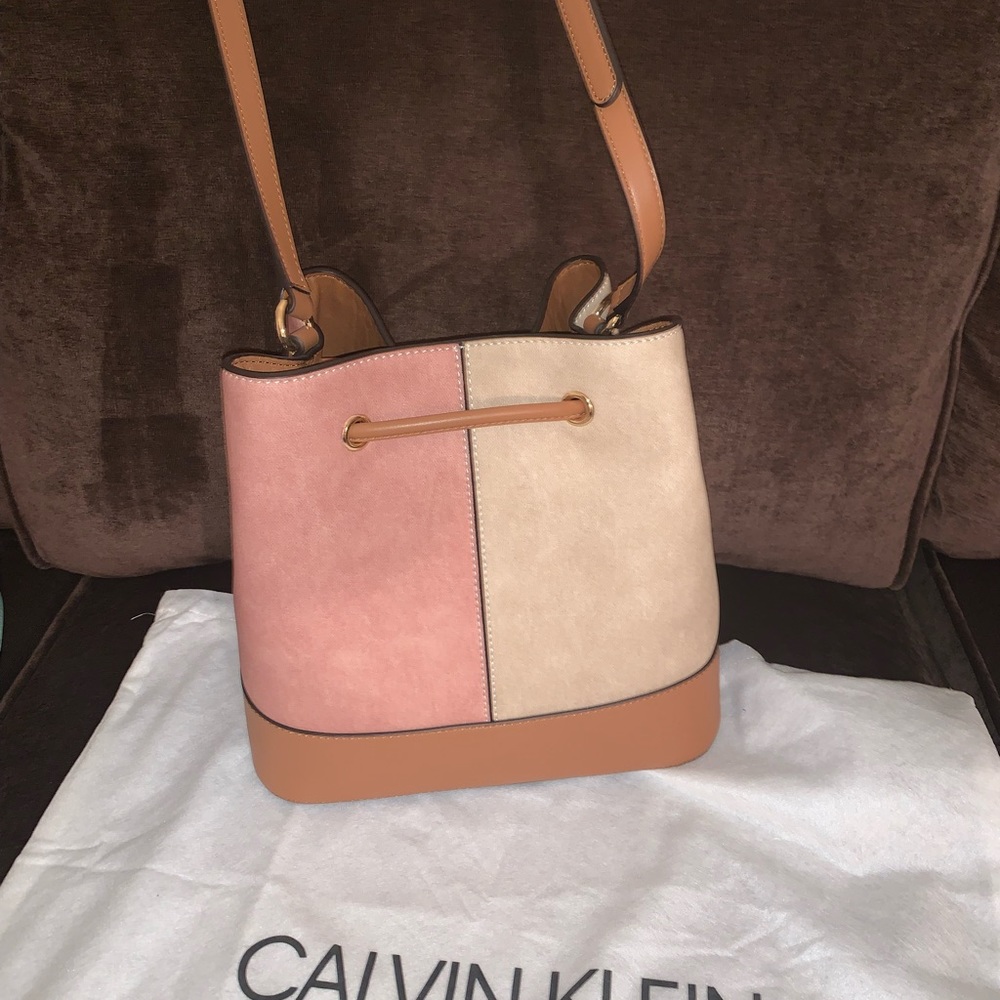 Calvin Klein Pink and Cream satchel crossbody